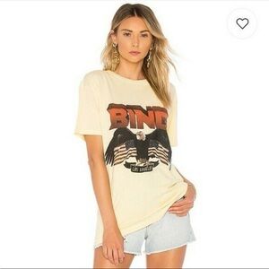 Anine Bing Vintage Bing Tee in vintage white cotton, Size Small